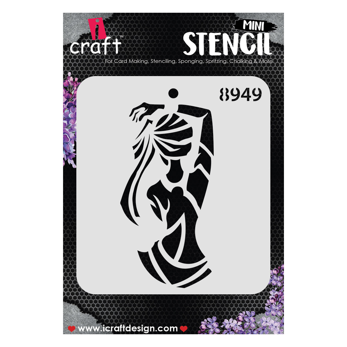 iCraft Multi-Surface Stencils - Perfect for Walls, DIY & Resin Art Projects | Reusable |Mini Stencil 4"x 4"-8949
