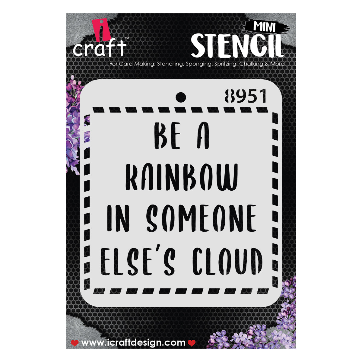 iCraft Multi-Surface Stencils - Perfect for Walls, DIY & Resin Art Projects | Reusable |Mini Stencil 4"x 4"-8951