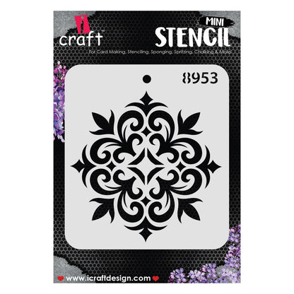 iCraft Multi-Surface Stencils - Perfect for Walls, DIY & Resin Art Projects | Reusable |Mini Stencil 4"x 4"-8953