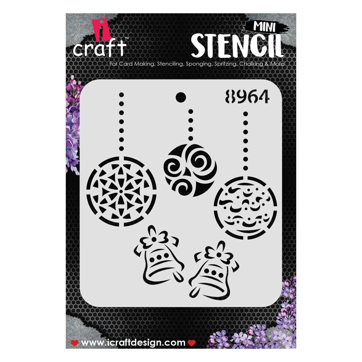 iCraft Multi-Surface Stencils - Perfect for Walls, DIY & Resin Art Projects | Reusable |Mini Stencil 4"x 4"-8964