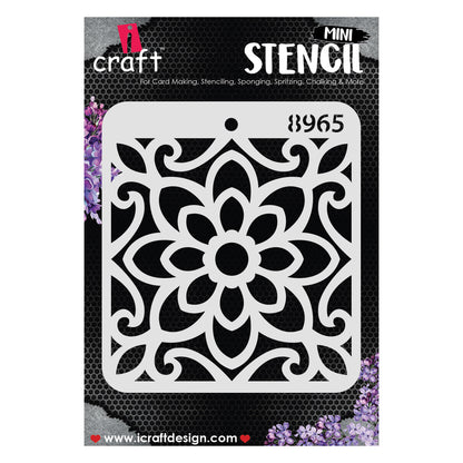 iCraft Multi-Surface Stencils - Perfect for Walls, DIY & Resin Art Projects | Reusable |Mini Stencil 4"x 4"-8965