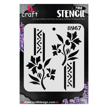 iCraft Multi-Surface Stencils - Perfect for Walls, DIY & Resin Art Projects | Reusable |Mini Stencil 4"x 4"-8967