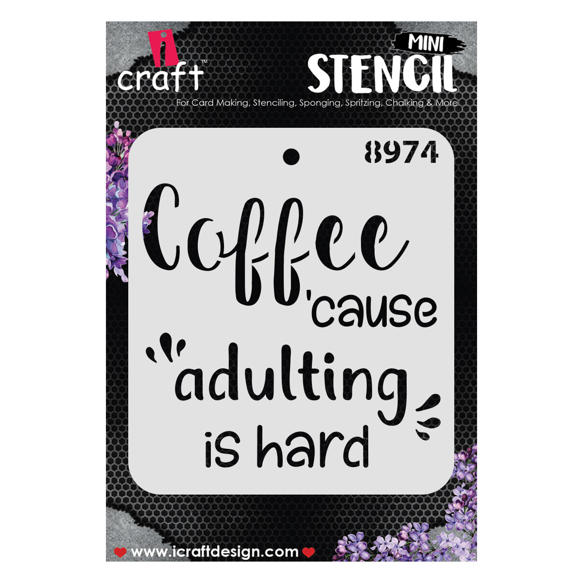 iCraft Multi-Surface Stencils - Perfect for Walls, DIY & Resin Art Projects | Reusable |Mini Stencil 4"x 4"-8974
