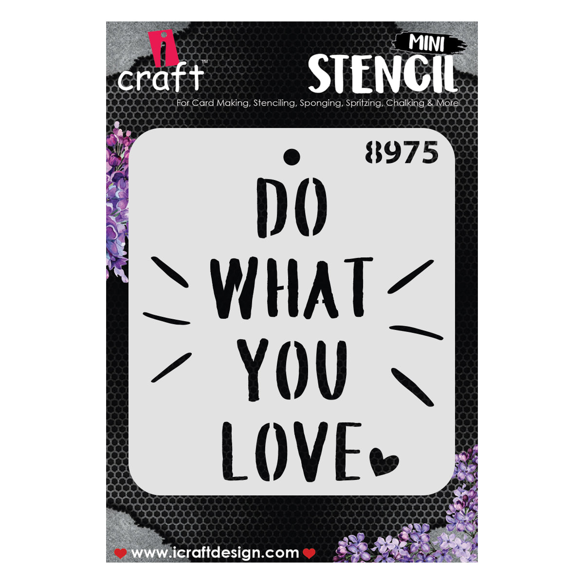 iCraft Multi-Surface Stencils - Perfect for Walls, DIY & Resin Art Projects | Reusable |Mini Stencil 4"x 4"-8975