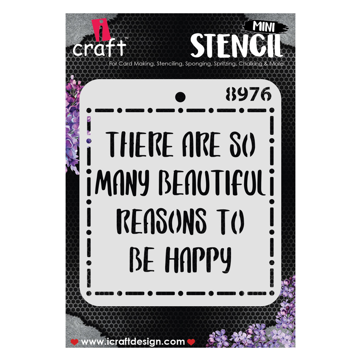 iCraft Multi-Surface Stencils - Perfect for Walls, DIY & Resin Art Projects | Reusable |Mini Stencil 4"x 4"-8976