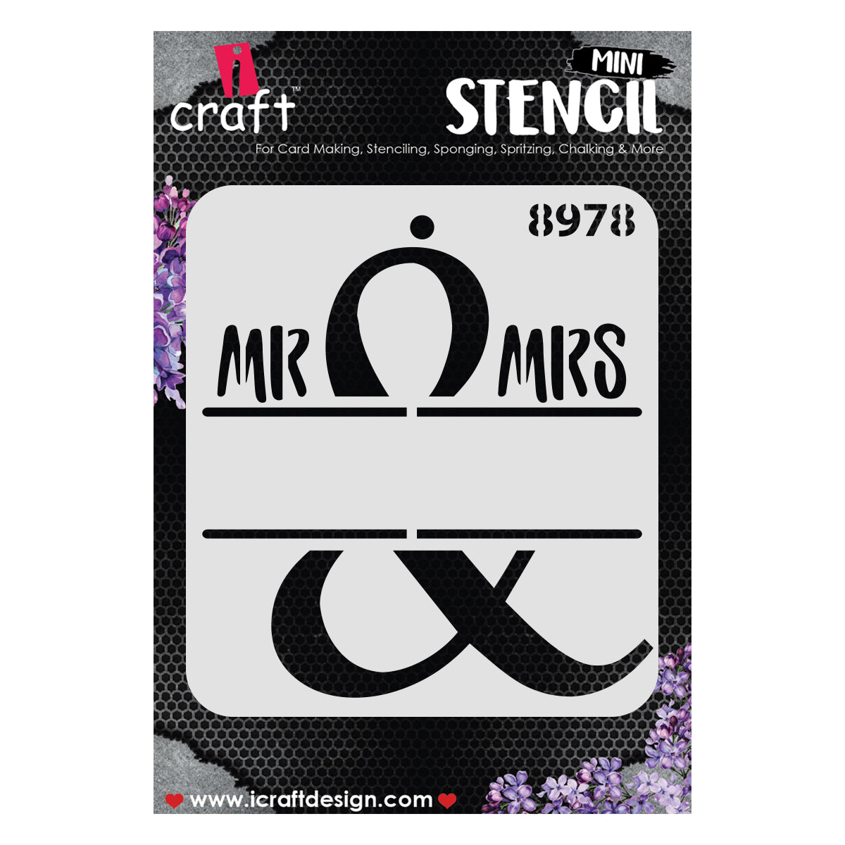 iCraft Multi-Surface Stencils - Perfect for Walls, DIY & Resin Art Projects | Reusable |Mini Stencil 4"x 4"-8978