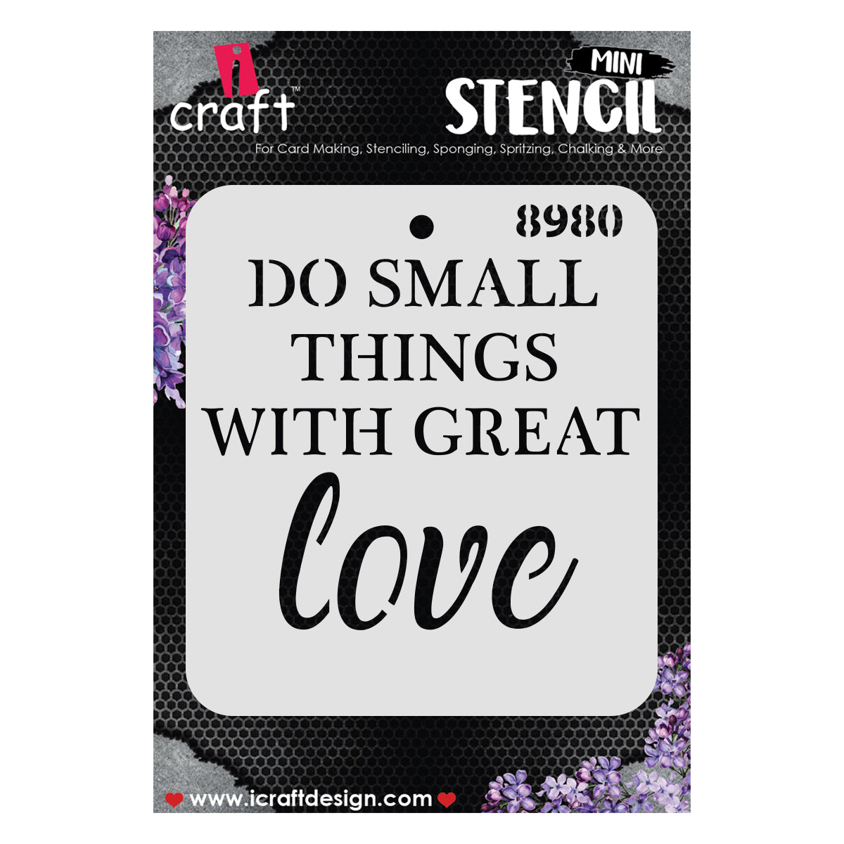 iCraft Multi-Surface Stencils - Perfect for Walls, DIY & Resin Art Projects | Reusable |Mini Stencil 4"x 4"-8980