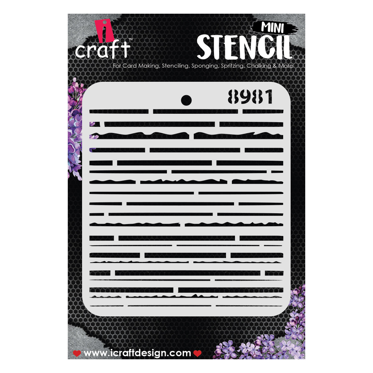 iCraft Multi-Surface Stencils - Perfect for Walls, DIY & Resin Art Projects | Reusable |Mini Stencil 4"x 4"-8981