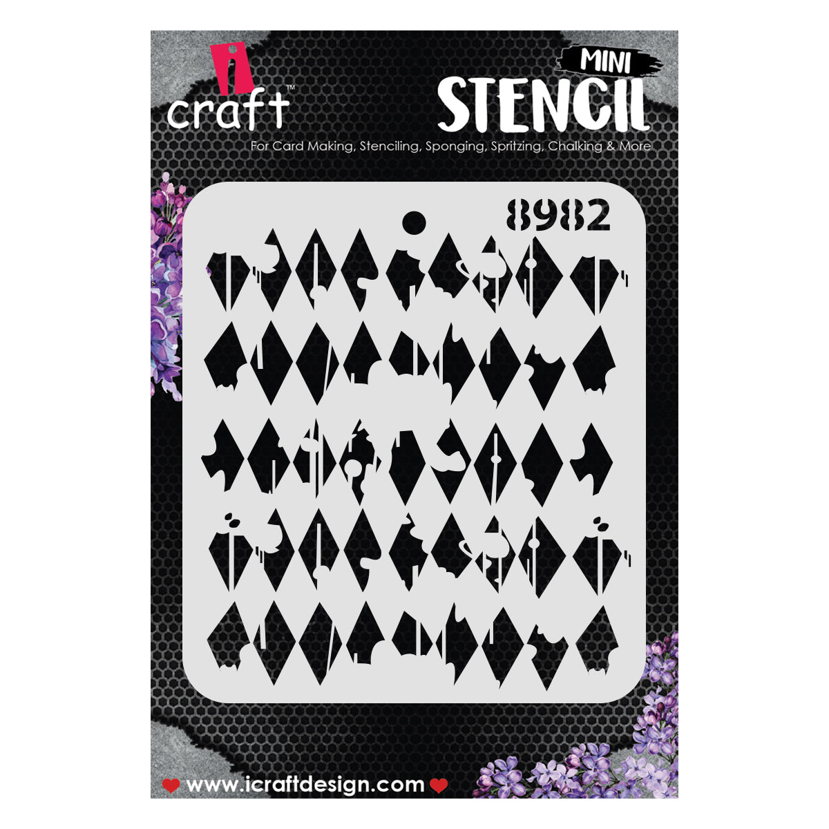 iCraft Multi-Surface Stencils - Perfect for Walls, DIY & Resin Art Projects | Reusable |Mini Stencil 4"x 4"-8982