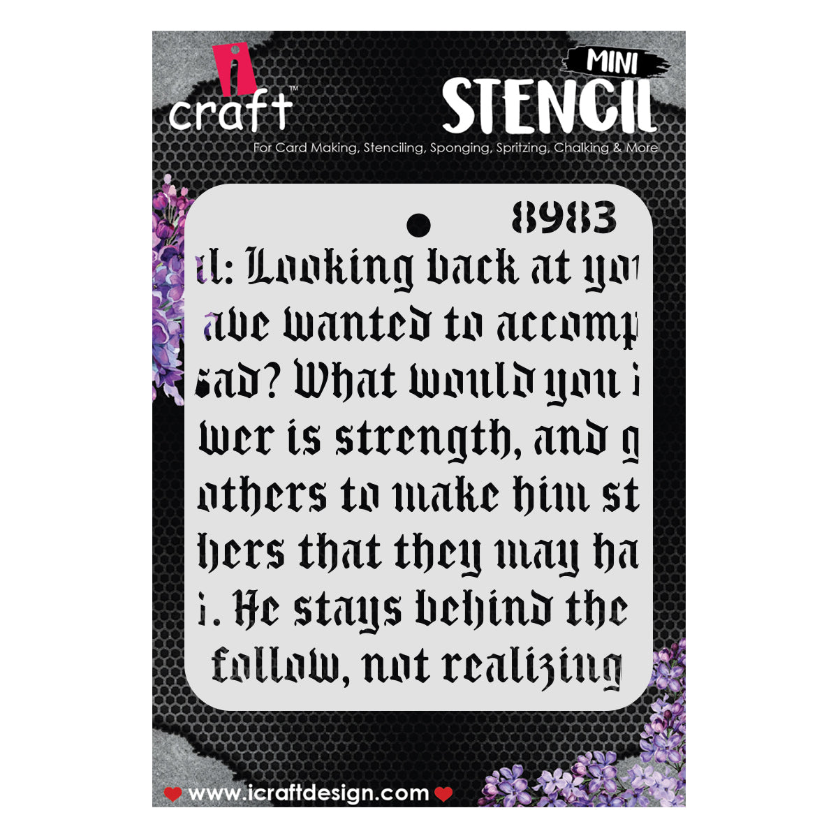 iCraft Multi-Surface Stencils - Perfect for Walls, DIY & Resin Art Projects | Reusable |Mini Stencil 4"x 4"-8983