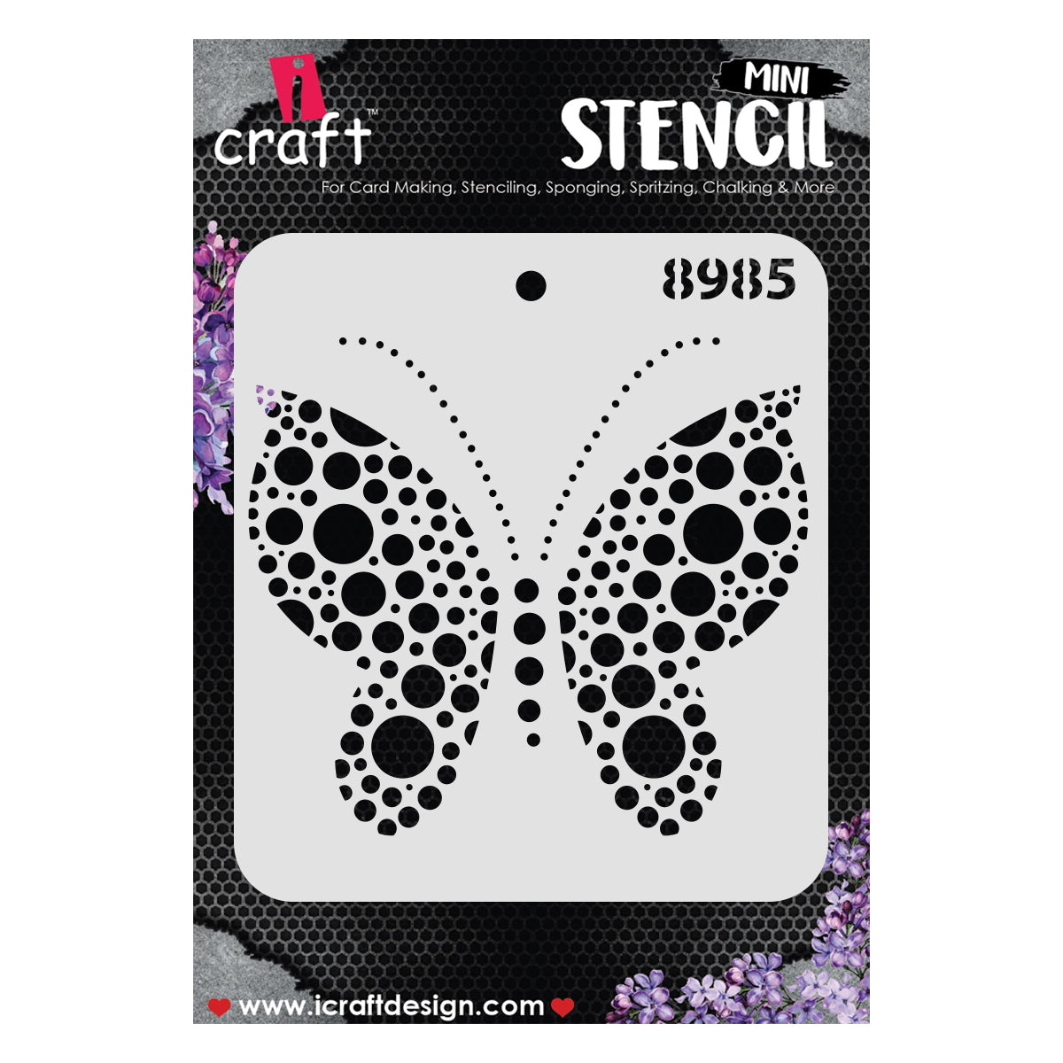 iCraft Multi-Surface Stencils - Perfect for Walls, DIY & Resin Art Projects | Reusable |Mini Stencil 4"x 4"-8985