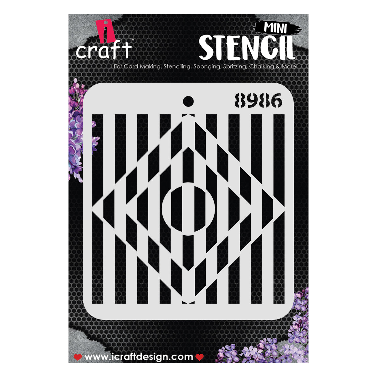 iCraft Multi-Surface Stencils - Perfect for Walls, DIY & Resin Art Projects | Reusable |Mini Stencil 4"x 4"-8986