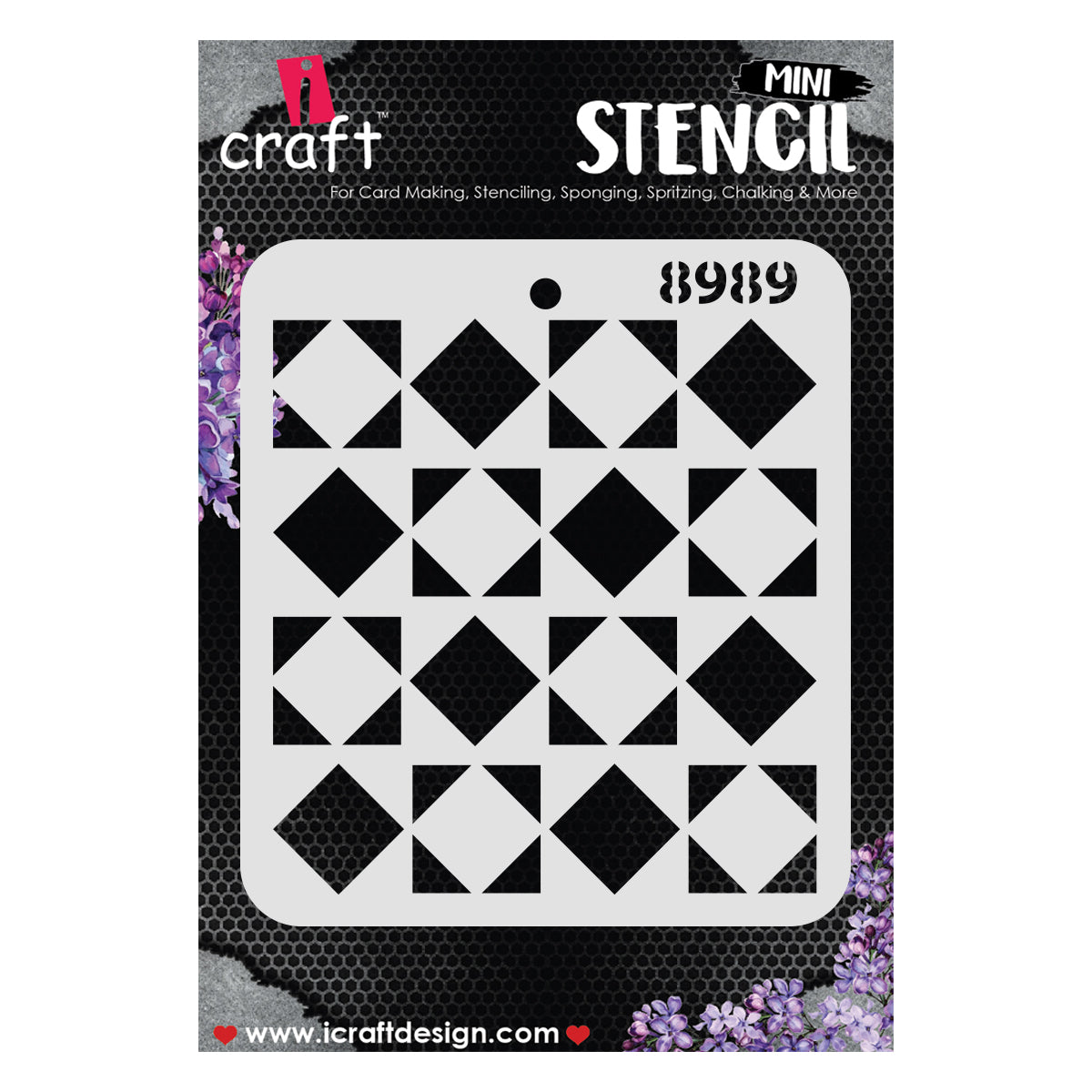 iCraft Multi-Surface Stencils - Perfect for Walls, DIY & Resin Art Projects | Reusable |Mini Stencil 4"x 4"-8989