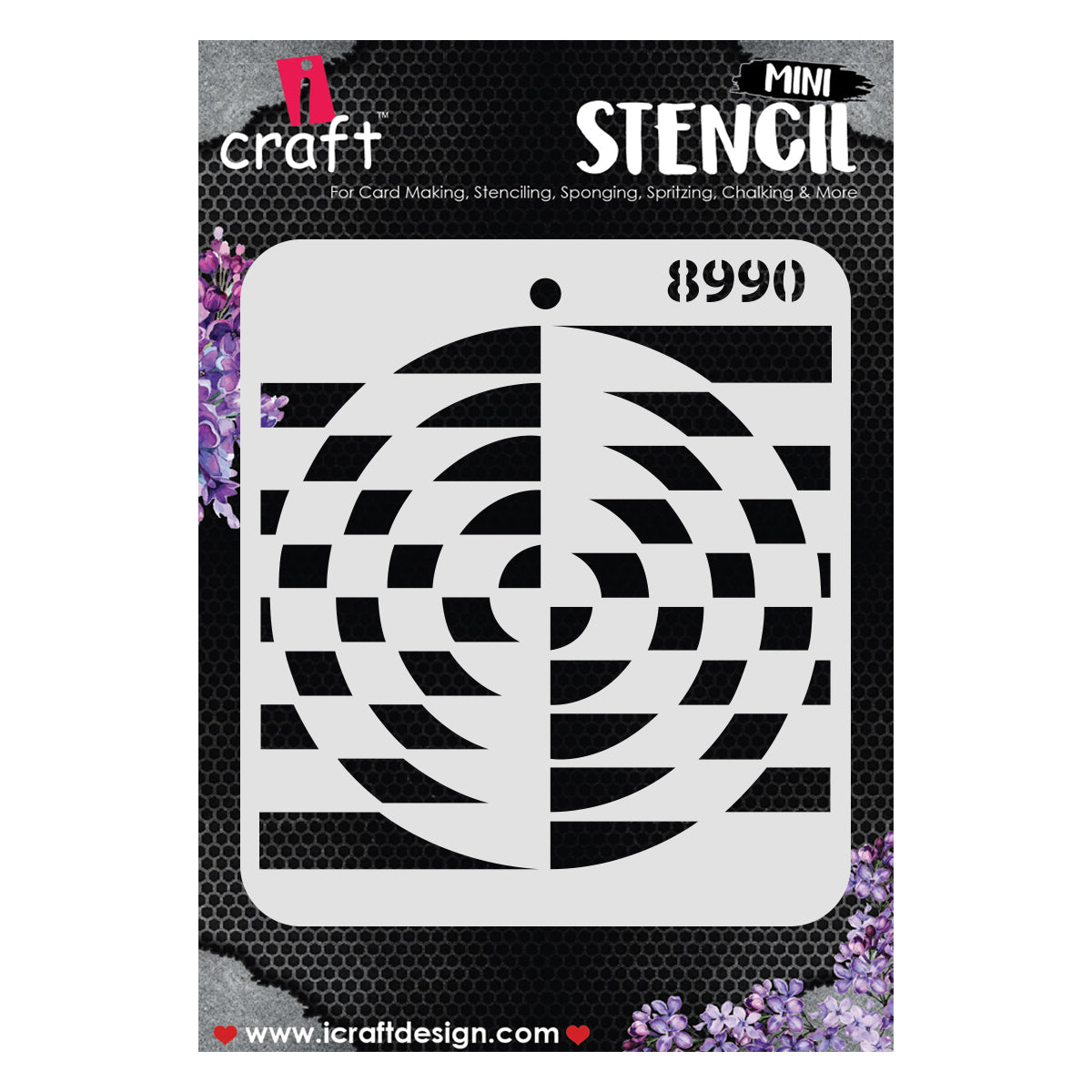 iCraft Multi-Surface Stencils - Perfect for Walls, DIY & Resin Art Projects | Reusable |Mini Stencil 4"x 4"-8990