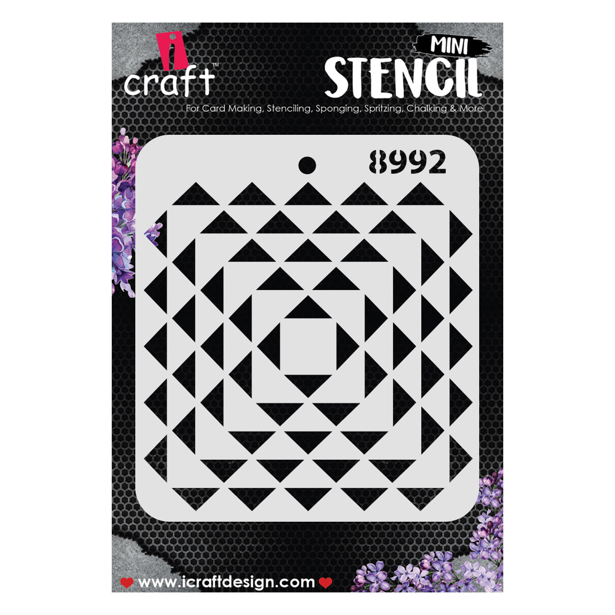 iCraft Multi-Surface Stencils - Perfect for Walls, DIY & Resin Art Projects | Reusable |Mini Stencil 4"x 4"-8992