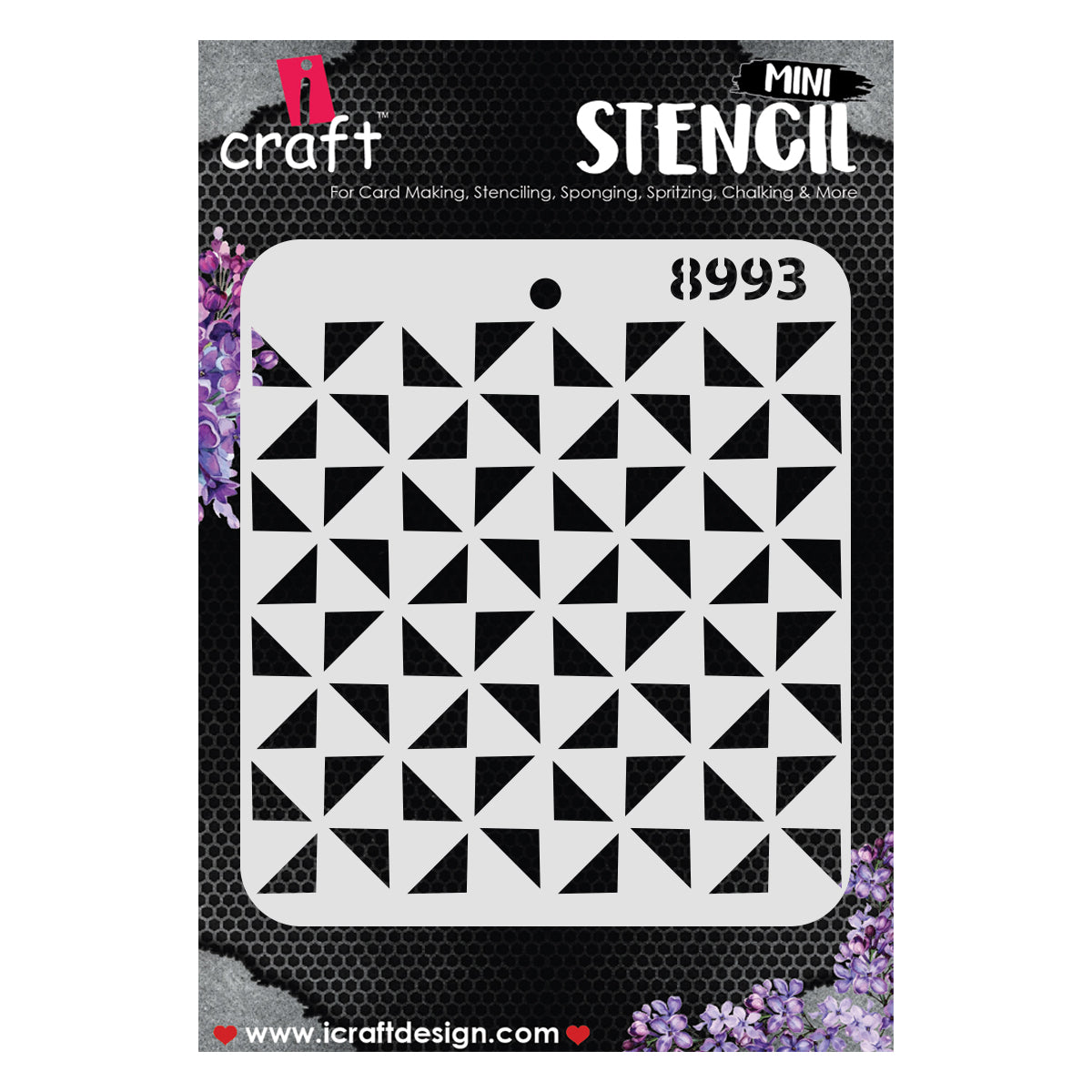 iCraft Multi-Surface Stencils - Perfect for Walls, DIY & Resin Art Projects | Reusable |Mini Stencil 4"x 4"-8993