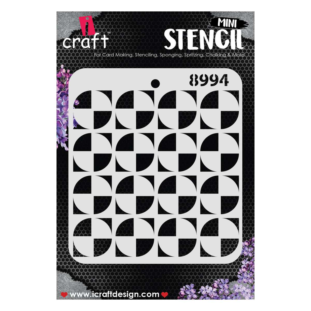 iCraft Multi-Surface Stencils - Perfect for Walls, DIY & Resin Art Projects | Reusable |Mini Stencil 4"x 4"-8994