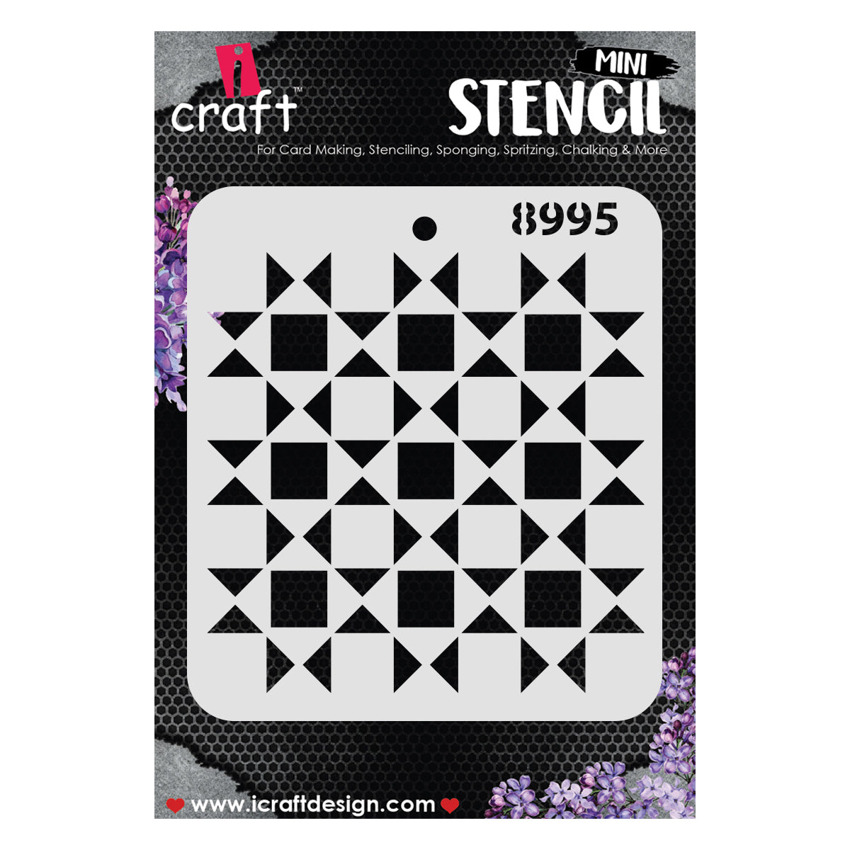 iCraft Multi-Surface Stencils - Perfect for Walls, DIY & Resin Art Projects | Reusable |Mini Stencil 4"x 4"-8995