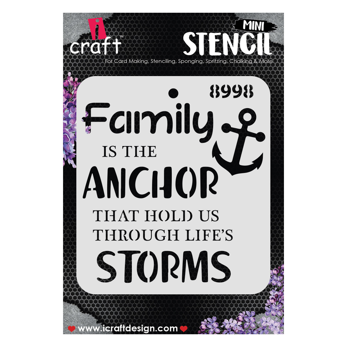 iCraft Multi-Surface Stencils - Perfect for Walls, DIY & Resin Art Projects | Reusable |Mini Stencil 4"x 4"-8998
