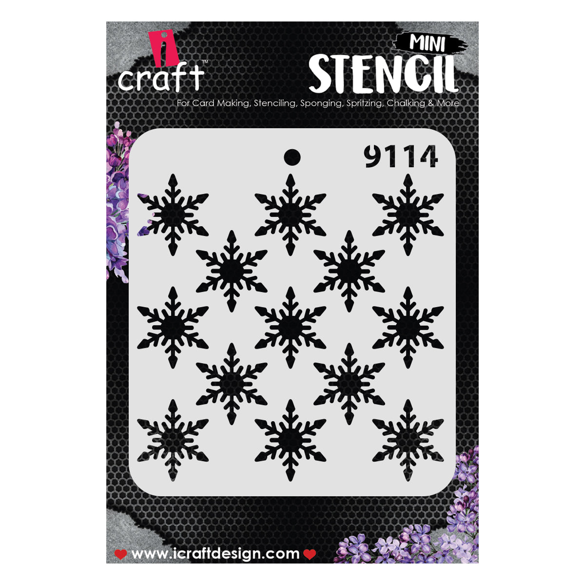iCraft Multi-Surface Stencils - Perfect for Walls, DIY & Resin Art Projects | Reusable |Mini Stencil 4"x 4"-9114