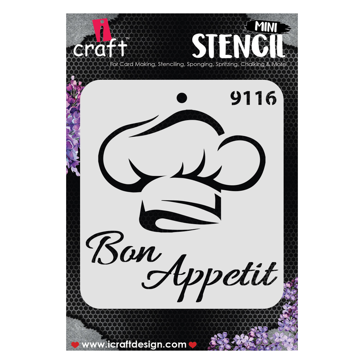 iCraft Multi-Surface Stencils - Perfect for Walls, DIY & Resin Art Projects | Reusable |Mini Stencil 4"x 4"-9116