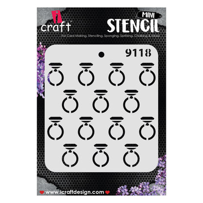 iCraft Multi-Surface Stencils - Perfect for Walls, DIY & Resin Art Projects | Reusable |Mini Stencil 4"x 4"-9118