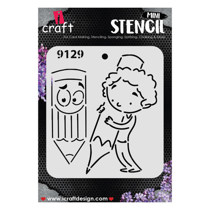 iCraft Multi-Surface Stencils - Perfect for Walls, DIY & Resin Art Projects | Reusable |Mini Stencil 4"x 4"-9129