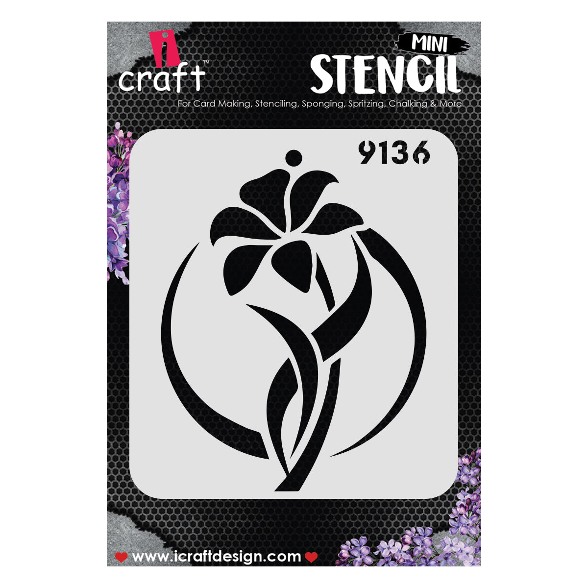 iCraft Multi-Surface Stencils - Perfect for Walls, DIY & Resin Art Projects | Reusable |Mini Stencil 4"x 4"-9136