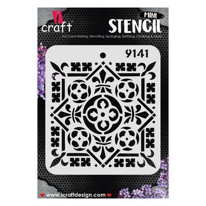 iCraft Multi-Surface Stencils - Perfect for Walls, DIY & Resin Art Projects | Reusable |Mini Stencil 4"x 4"-9141