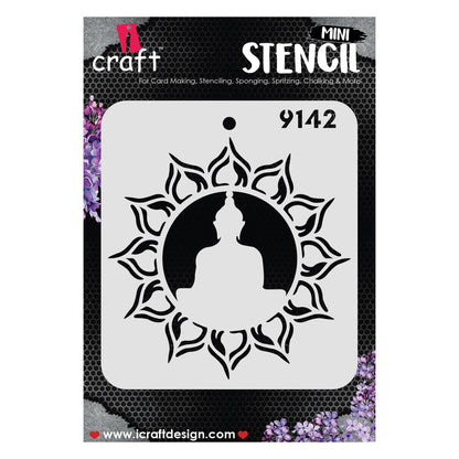 iCraft Multi-Surface Stencils - Perfect for Walls, DIY & Resin Art Projects | Reusable |Mini Stencil 4"x 4"-9142