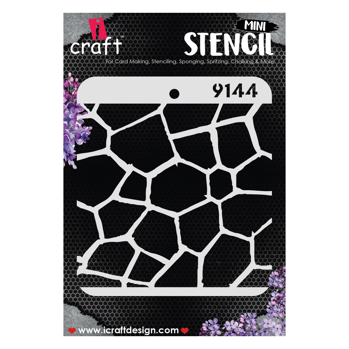 iCraft Multi-Surface Stencils - Perfect for Walls, DIY & Resin Art Projects | Reusable |Mini Stencil 4"x 4"-9144