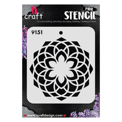 iCraft Multi-Surface Stencils - Perfect for Walls, DIY & Resin Art Projects | Reusable |Mini Stencil 4"x 4"-9151