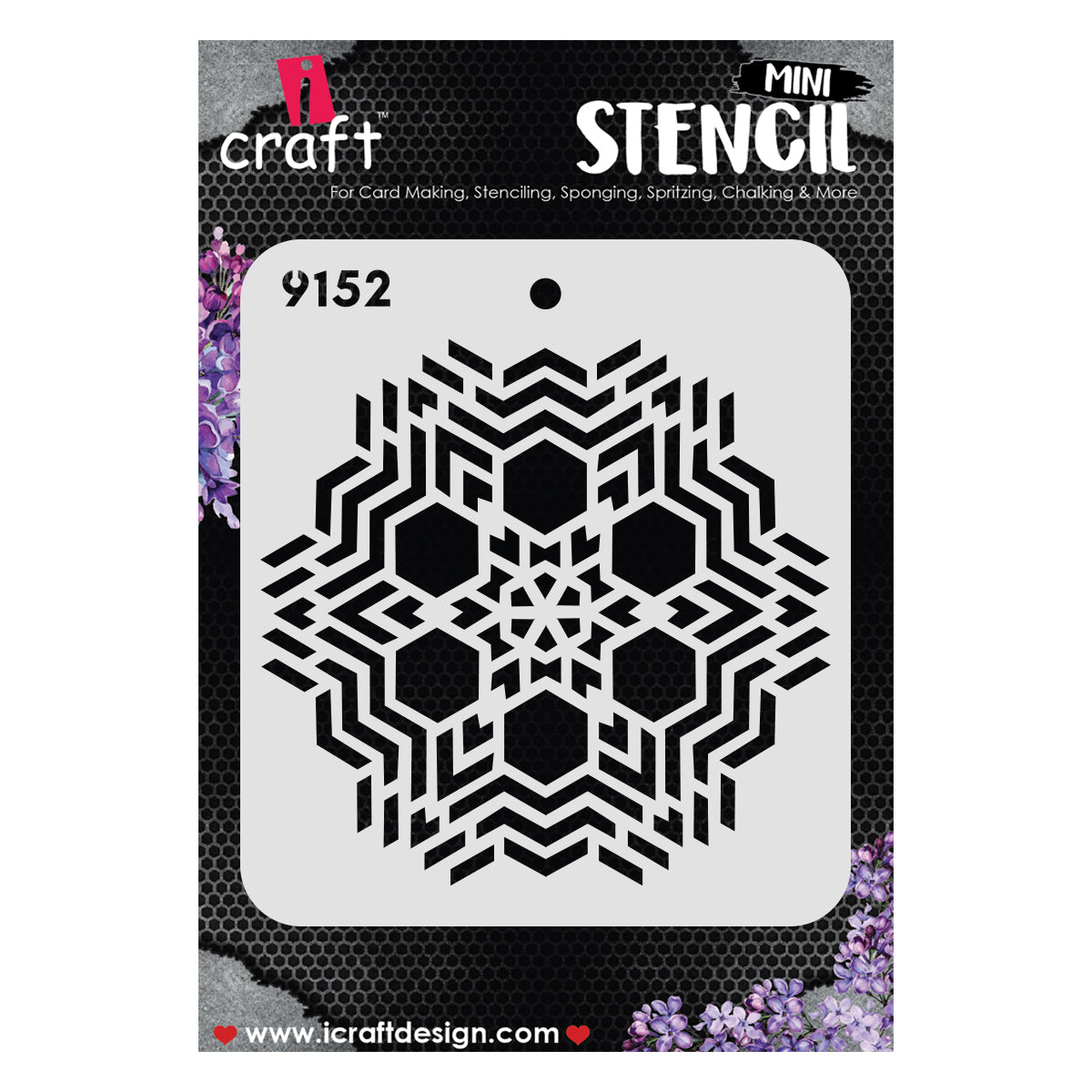 iCraft Multi-Surface Stencils - Perfect for Walls, DIY & Resin Art Projects | Reusable |Mini Stencil 4"x 4"-9152
