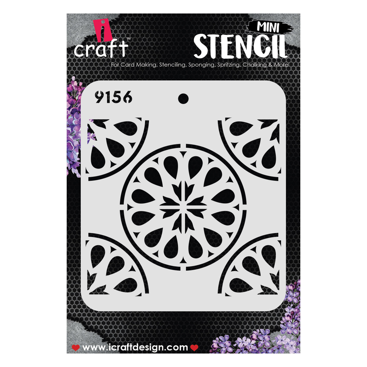 iCraft Multi-Surface Stencils - Perfect for Walls, DIY & Resin Art Projects | Reusable |Mini Stencil 4"x 4"-9156
