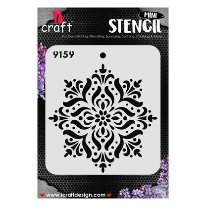 iCraft Multi-Surface Stencils - Perfect for Walls, DIY & Resin Art Projects | Reusable |Mini Stencil 4"x 4"-9159