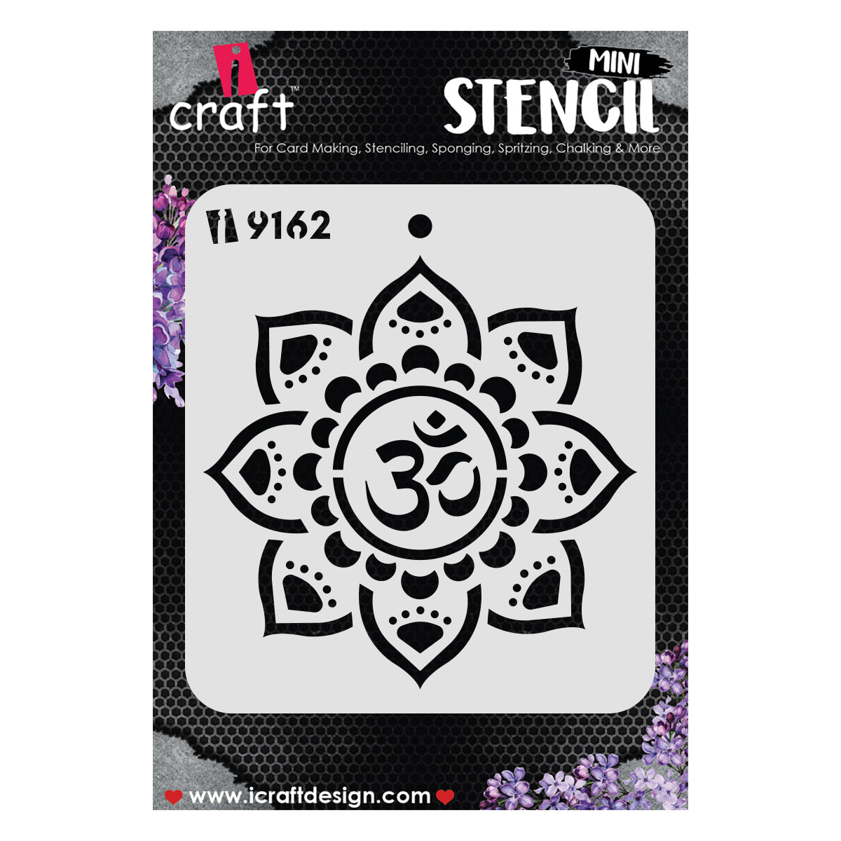 iCraft Multi-Surface Stencils - Perfect for Walls, DIY & Resin Art Projects | Reusable |Mini Stencil 4"x 4"-9162