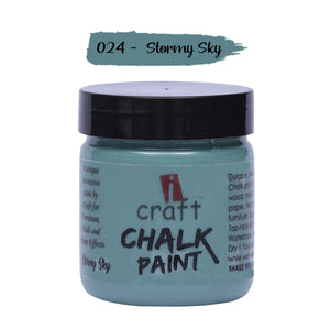 iCraft Premium Chalk Paint - Smooth, Creamy & Non-Toxic - Ideal for DIY & Resin Projects-100ml Stormy Sky