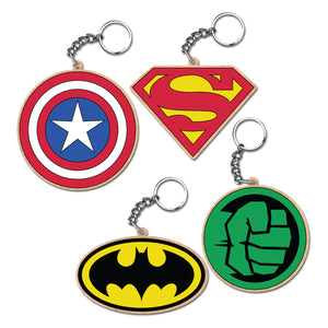 iCraft DIY Keychain Set - Paint It Yourself Activity Kit Art Kit for Kids - Super Heroes