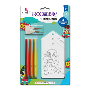 Kids DIY Bookmark Coloring Kit -  Super Hero