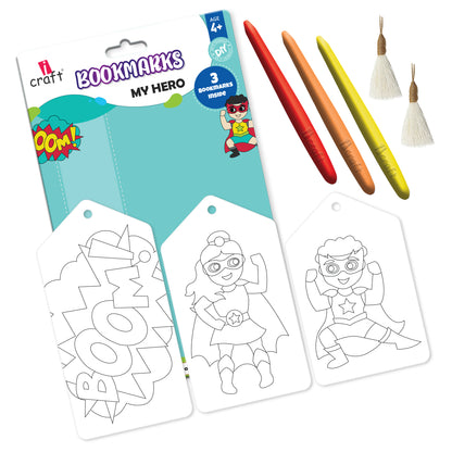 Kids DIY Bookmark Coloring Kit -  Super Hero