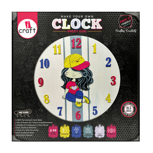 iCraft DIY Clock Kit - Kids Home Decor with a Twist - Sweet Girl