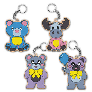 iCraft DIY Keychain Set - Paint It Yourself Activity Kit Art Kit for Kids - Teddy's