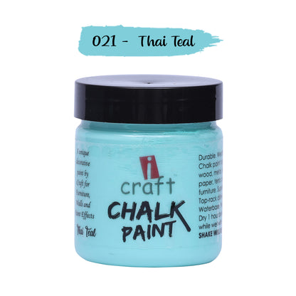 iCraft Premium Chalk Paint - Smooth, Creamy & Non-Toxic - Ideal for DIY & Resin Projects-100ml Thai Teal