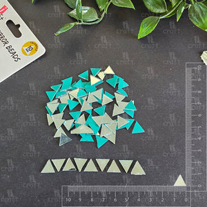 iCraft Triangle  Glass Mirror Beads. Pack Of 50 Grams