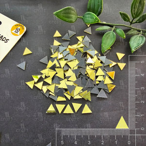 iCraft Gold Triangle Glass Mirror Beads. Pack Of 50 Grams