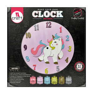 iCraft DIY Clock Kit - Kids Home Decor with a Twist - Unicorn
