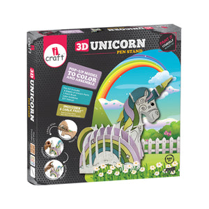 iCraft DIY 3D Animal Pen Stand Kit - Kids Home Decor with a Twist - Unicorn