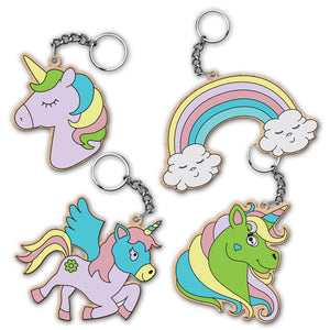 iCraft DIY Keychain Set - Paint It Yourself Activity Kit Art Kit for Kids - Unicorn