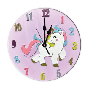 iCraft DIY Clock Kit - Kids Home Decor with a Twist - Unicorn