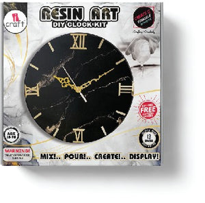 iCraft DIY Resin Clock Kit - 12 x 12 Inches - Includes Everything You Need to Make Your Own Customized Clock - Easy, Fun, and Creative - Made in India